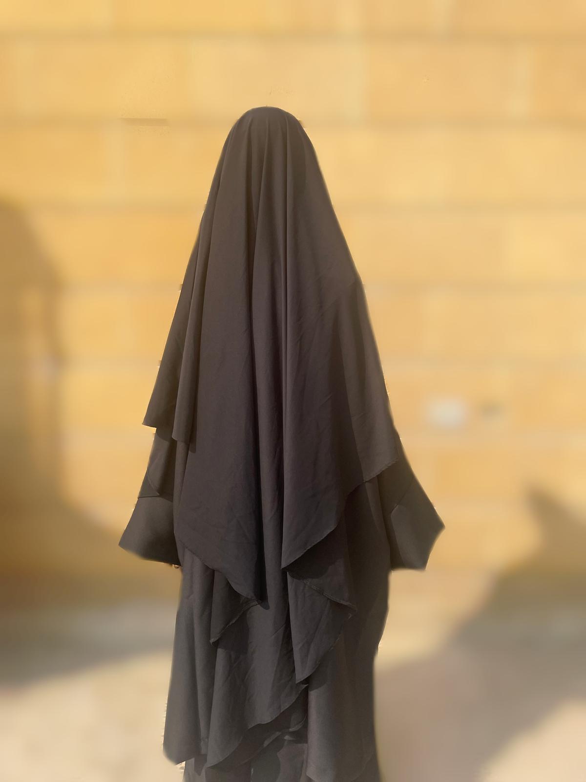 Khimar Soie de Medine Noir